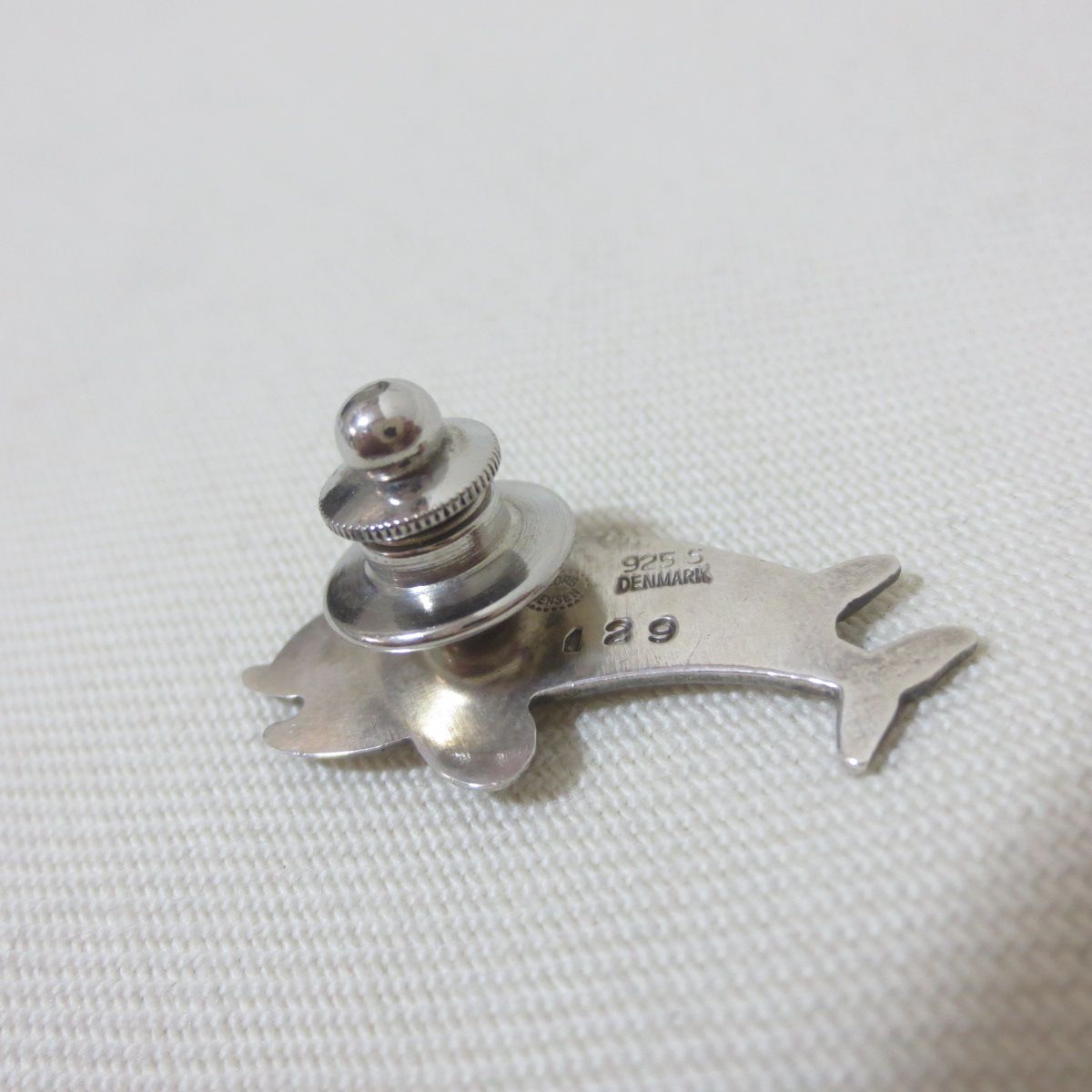 ☆336 GEORG JENSEN ジョージジェンセン シルバー イルカ カフス ピン