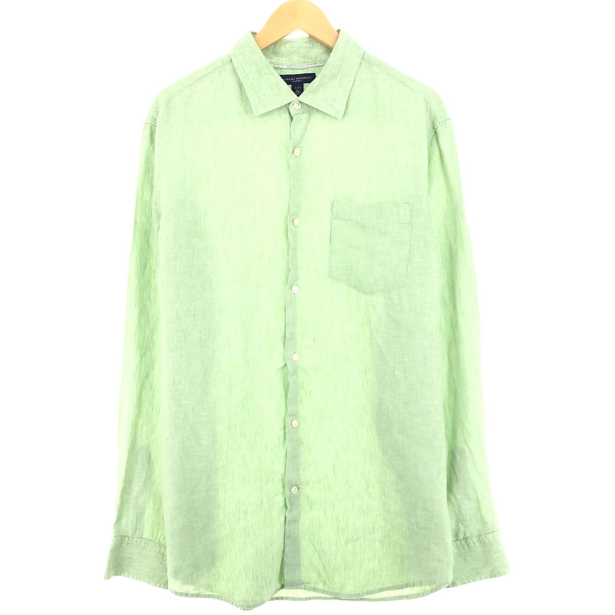 古着 00年代 バナナリパブリック BANANA REPUBLIC 長袖 リネンシャツ メンズXL/eaa435068
