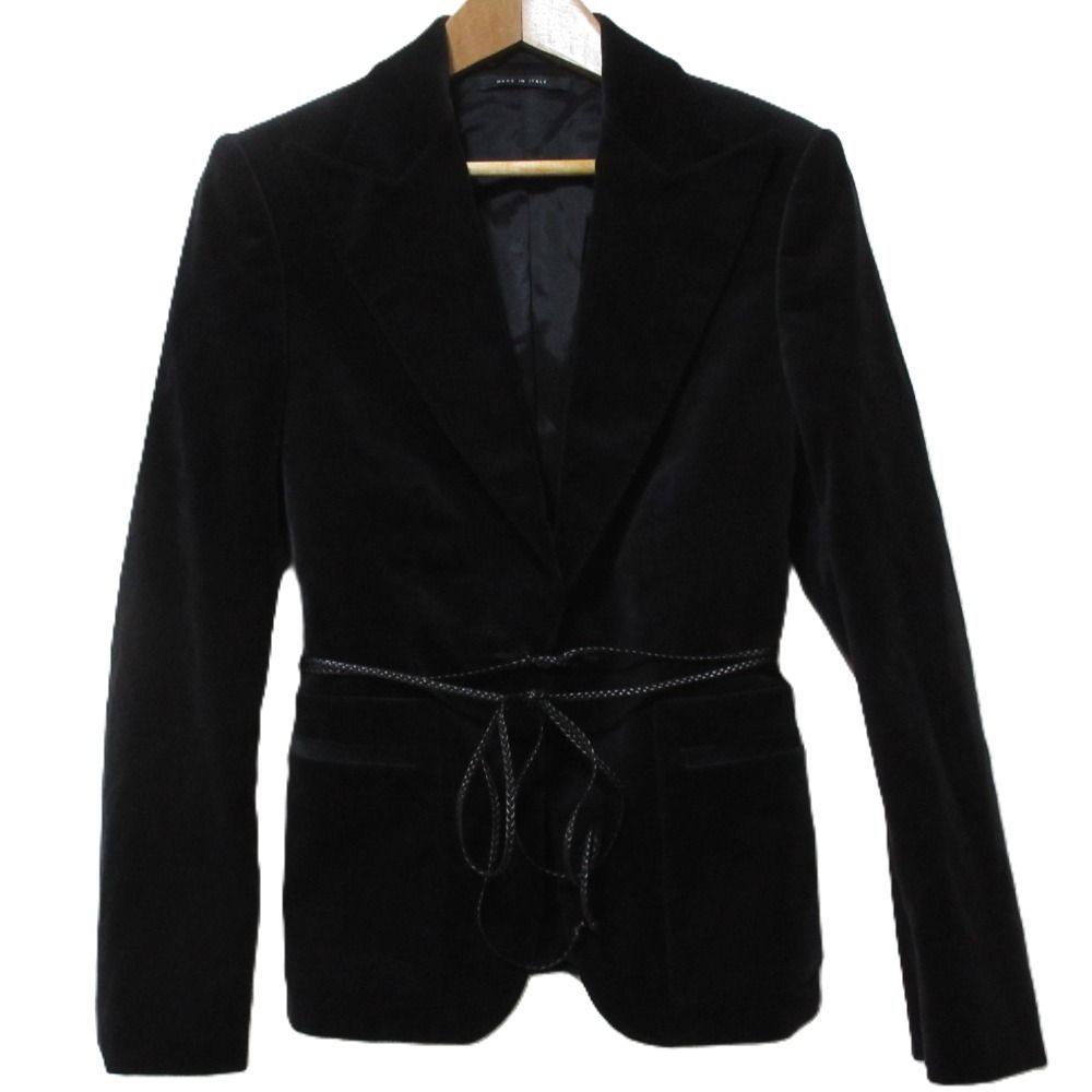 良品 GUCCI グッチ トムフォード期 2002年製 ベロアジャケット+ひざ丈 