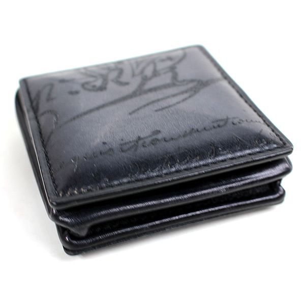 ベルルッティ　黒 レザー コインケース 手書き風 ベルルッティ Berluti コインケース 小銭入れ ヴェネチア レザー ブラッ