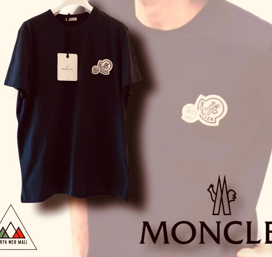 Moncler ダブルワッペン TシャツBlack - メルカリ