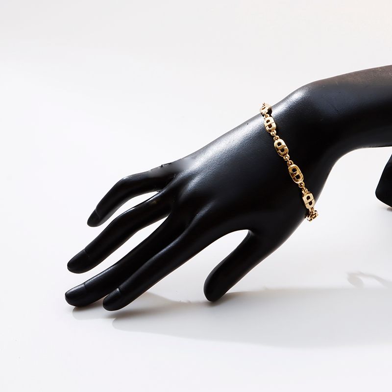 極 美品 クリスチャンディオール ロゴ プレート チェーン ブレスレット クリスチャンディオール Christian Dior CDロゴ チェーン