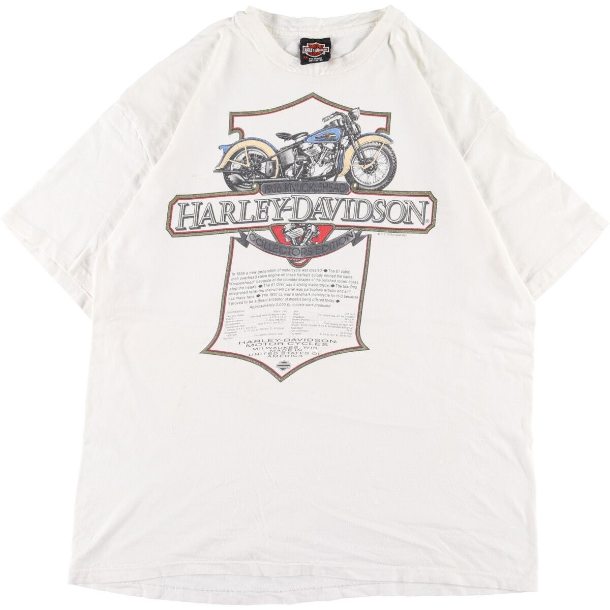 ハーレーダビッドソン Harley-Davidson 両面プリント モーターサイクル バイクTシャツ USA製 メンズL /eaa357918