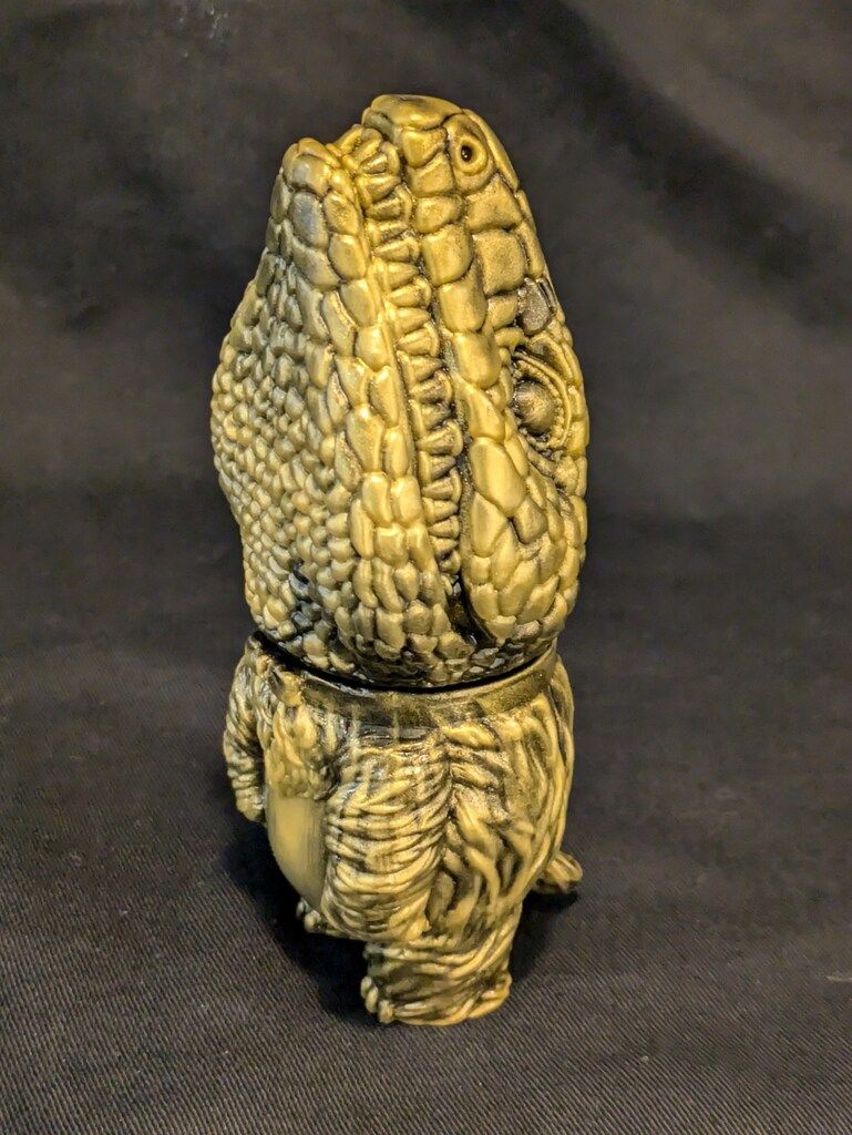 もうこやま アオジタトカゲ 黒金マーブル成型