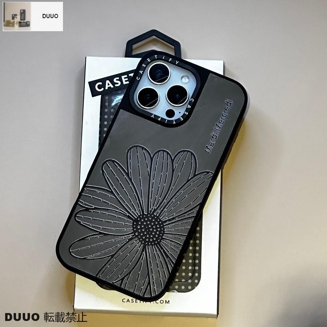 CASETiFY iPhone 17Pro フラワーケース 人気 デイジーフラワー iPhoneケース 鏡面 CASETiFY 耐衝撃 ケース