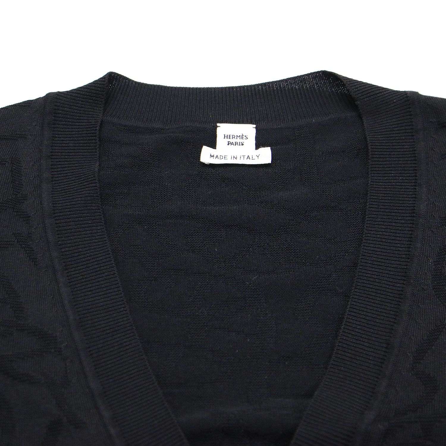 美品】HERMES エルメス カーディガン ブラック 黒 サイズ:42(XL