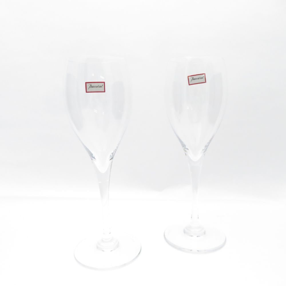 美品 Baccarat バカラ オノロジー シャンパングラス 2客 クリスタル 