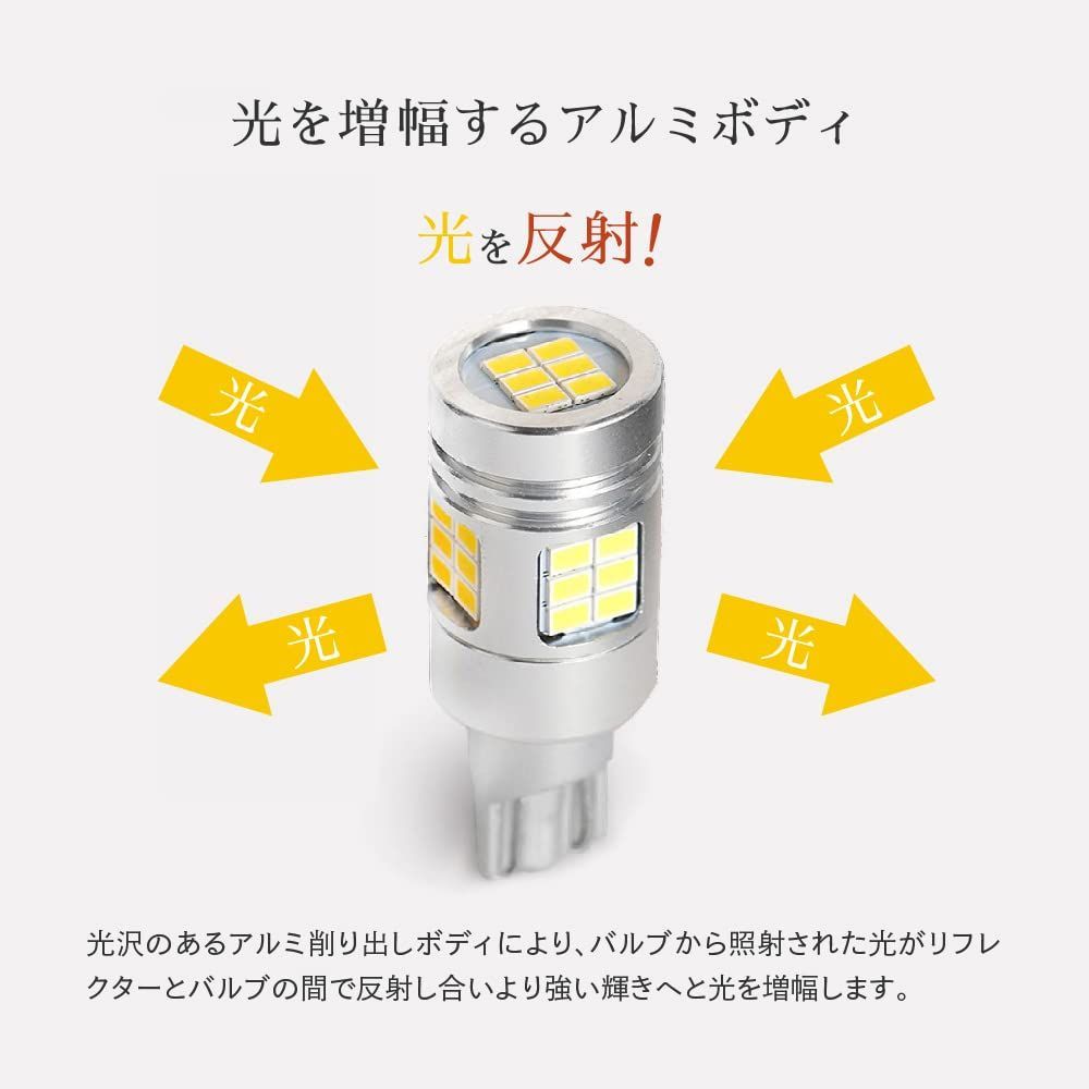 新着商品】4000lm T16 LED バックランプ 爆光 シングル 後退灯 HID屋 12V 無極性 6500k ホワイト 2個セット - メルカリ