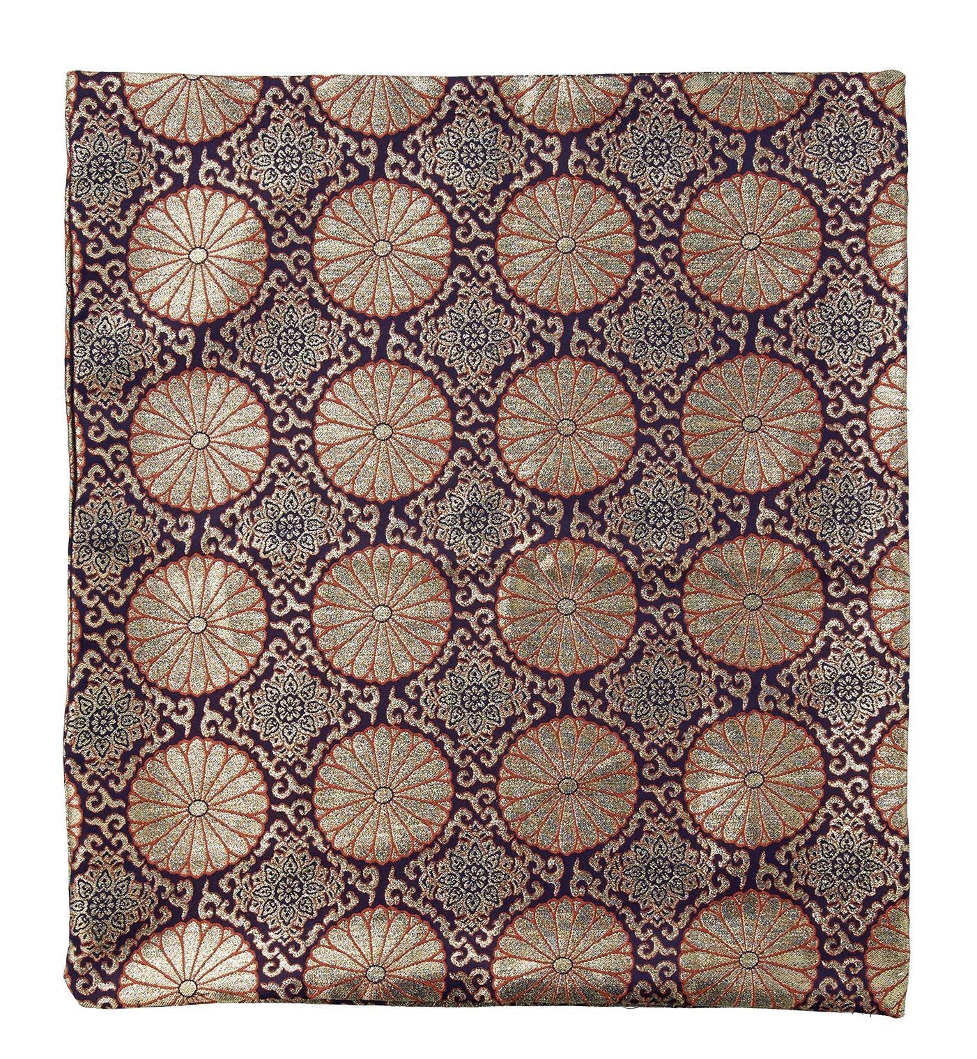 人気商品 YLF貿易 座布団カバー 菊 約59×63cm 座布団2枚入る法要座布団カバー 339374