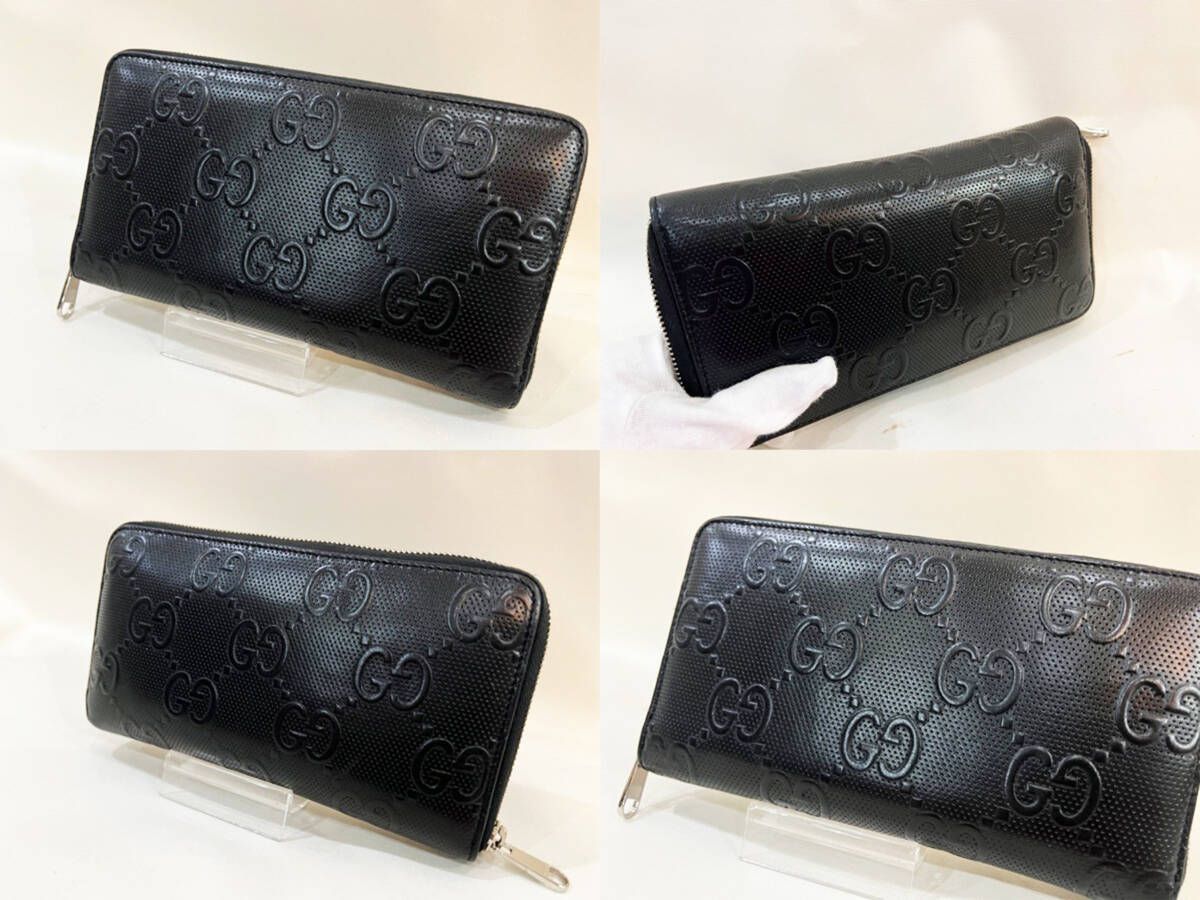 ❤️良品❤️ グッチ　GGエンボス　ジップアラウンド　オーガナイザー　長財布　黒 GUCCI - GUCCI 長財布 メンズ GGエンボス ジップアラウンド