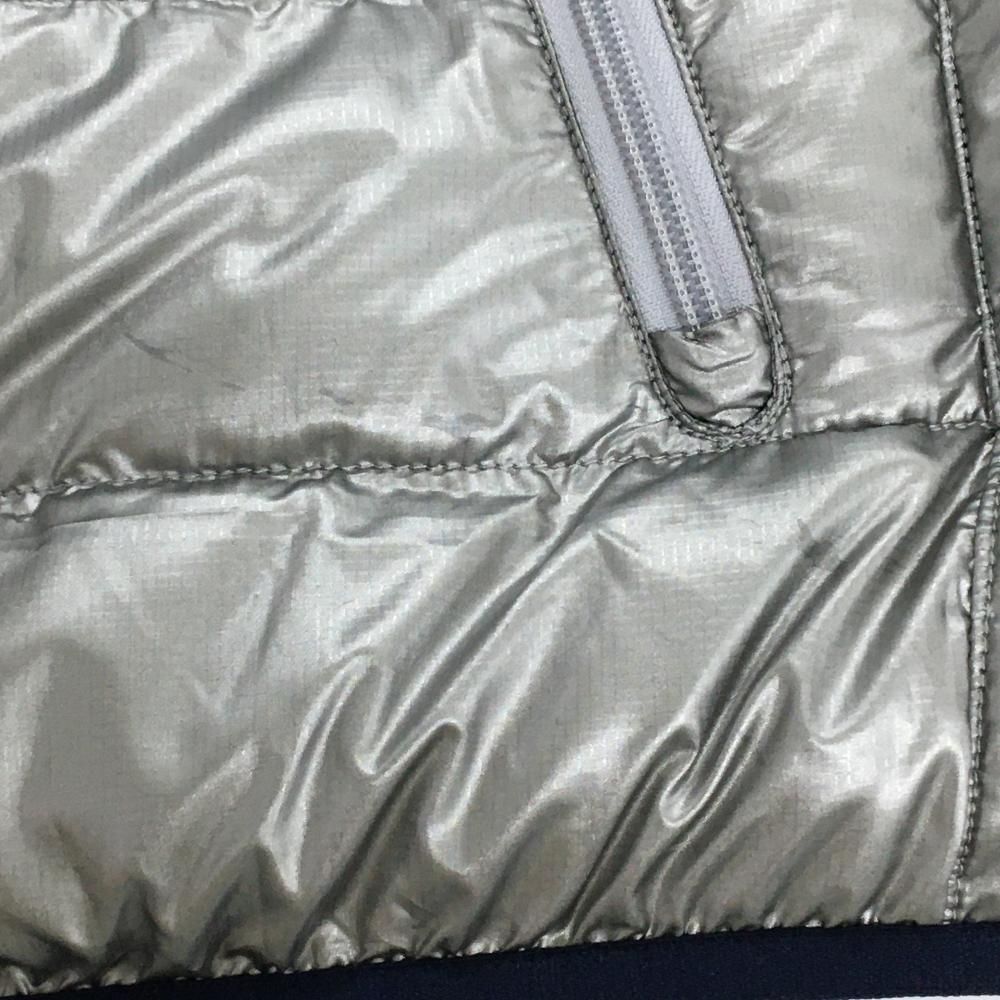 マスターバニー ダウンベスト シルバー×ネイビー ロゴレッド ダウン90％ メンズ 5 L ゴルフウェア MASTER BUNNY EDITION USTAUSTRALIA_COM_AU