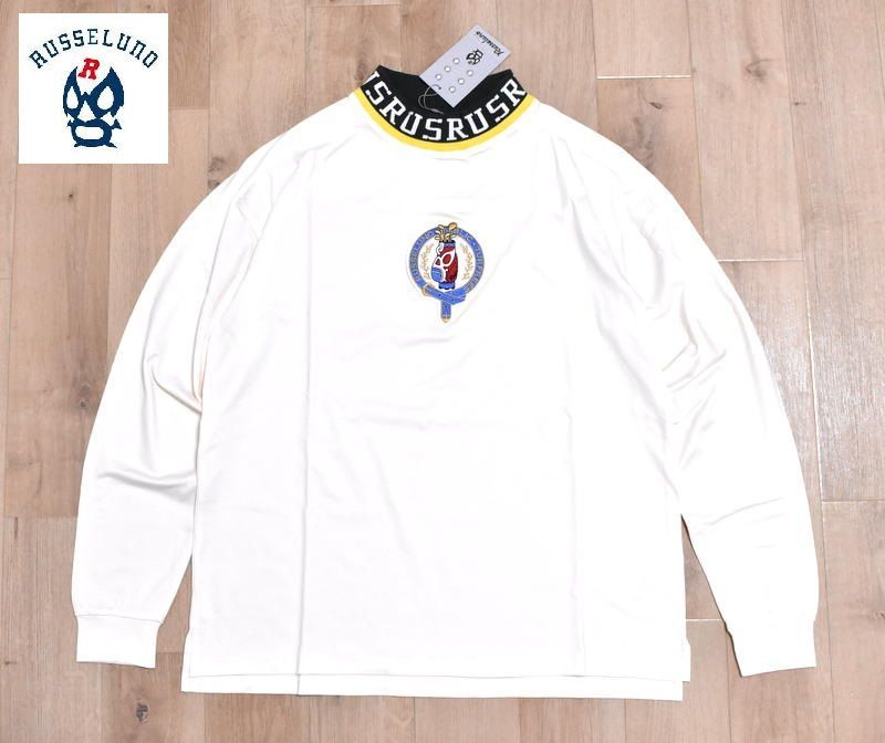 ラッセルノ ゴルフ リブカラー LF モックネック ゴルフバッグ 4 M 5 L 6 XL 7 2XL RS-2240606 ホワイト Russeluno Golf