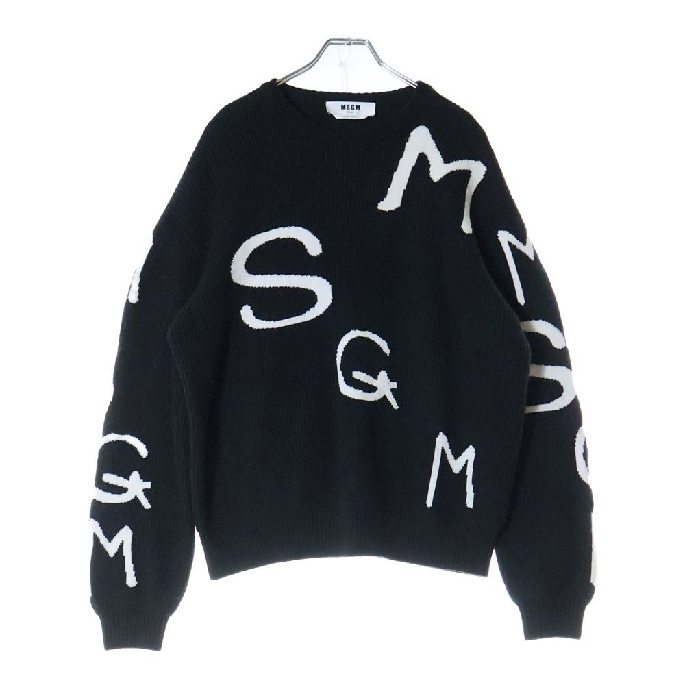 msgm ニットトップス MSGM エムエスジーエム ロゴデザインニット