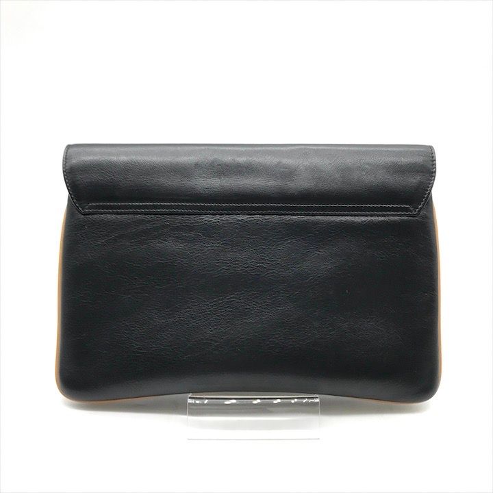 美品 CELINE セリーヌ 馬車金具 レザー クラッチ セカンド