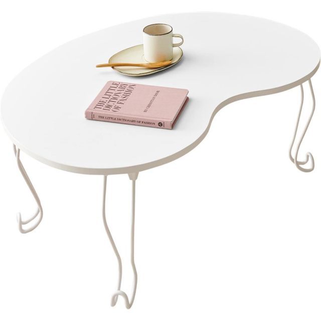 MIKIMOKU キドニー型ホワイトテーブル 4人用 ダイニングテーブル 4人用