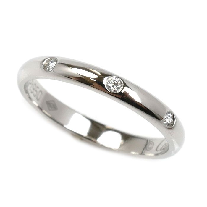 CARTIER カルティエ Pt950プラチナ ウェディング 3Pダイヤ