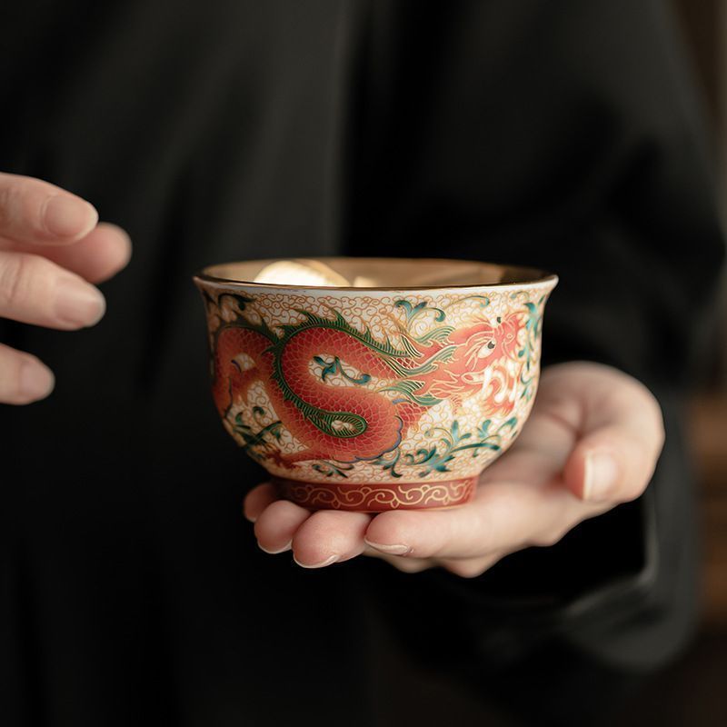 (高級陶器)茶道  /  お茶会用の器。(   新品未使用・箱入  ) 新品・未使用】 陶器 ティーカップ 手作り セラミック 茶盞 お