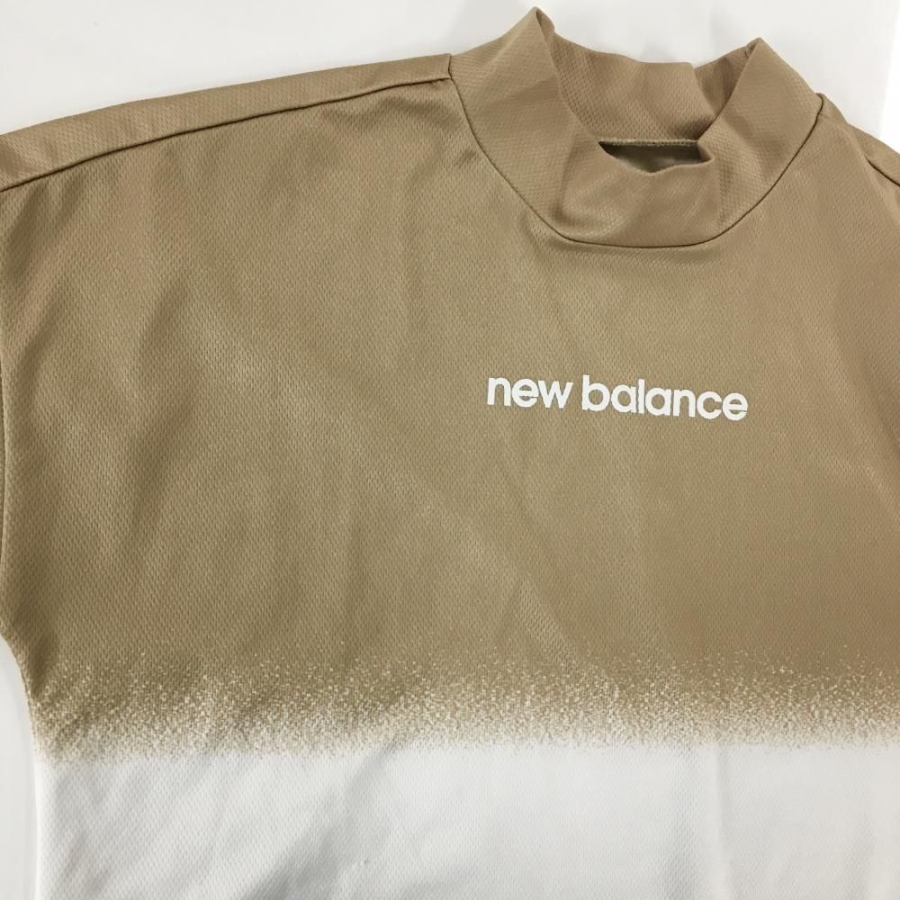 美品】ニューバランスゴルフ 半袖ハイネックシャツ 白×ベージュ