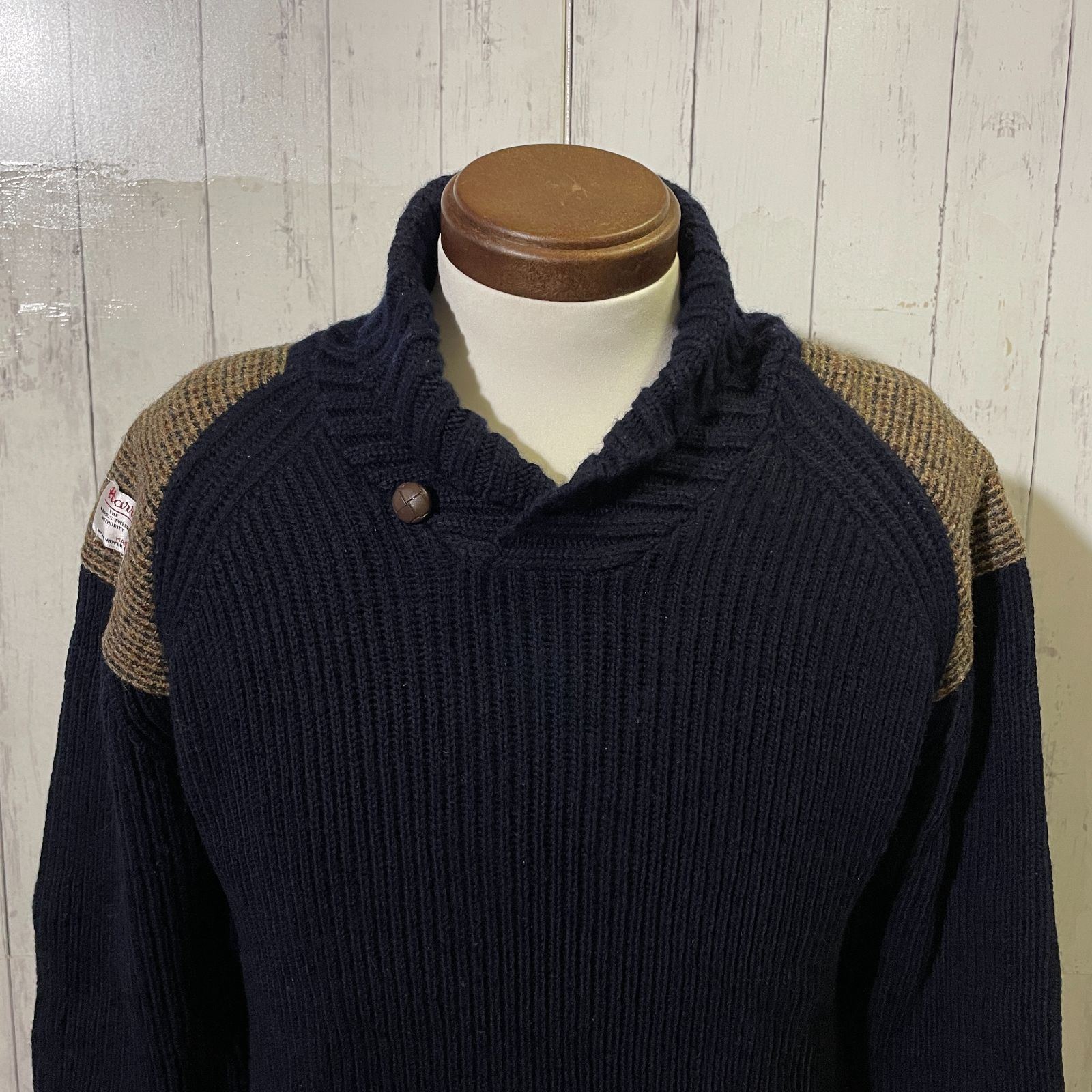 Peregrine ペレグリン ショールカラーセーター イギリス製 Mサイズ 
