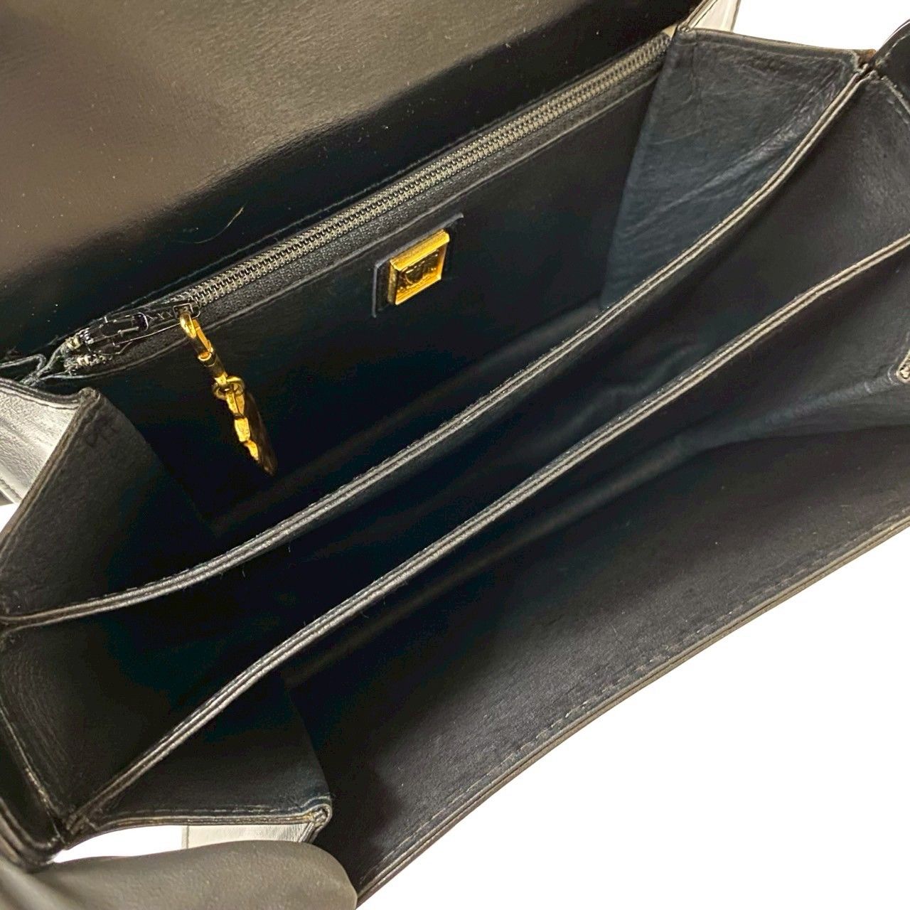 極 美品 箱 袋付 オールドグッチ レザー チェーン ショルダーバッグ