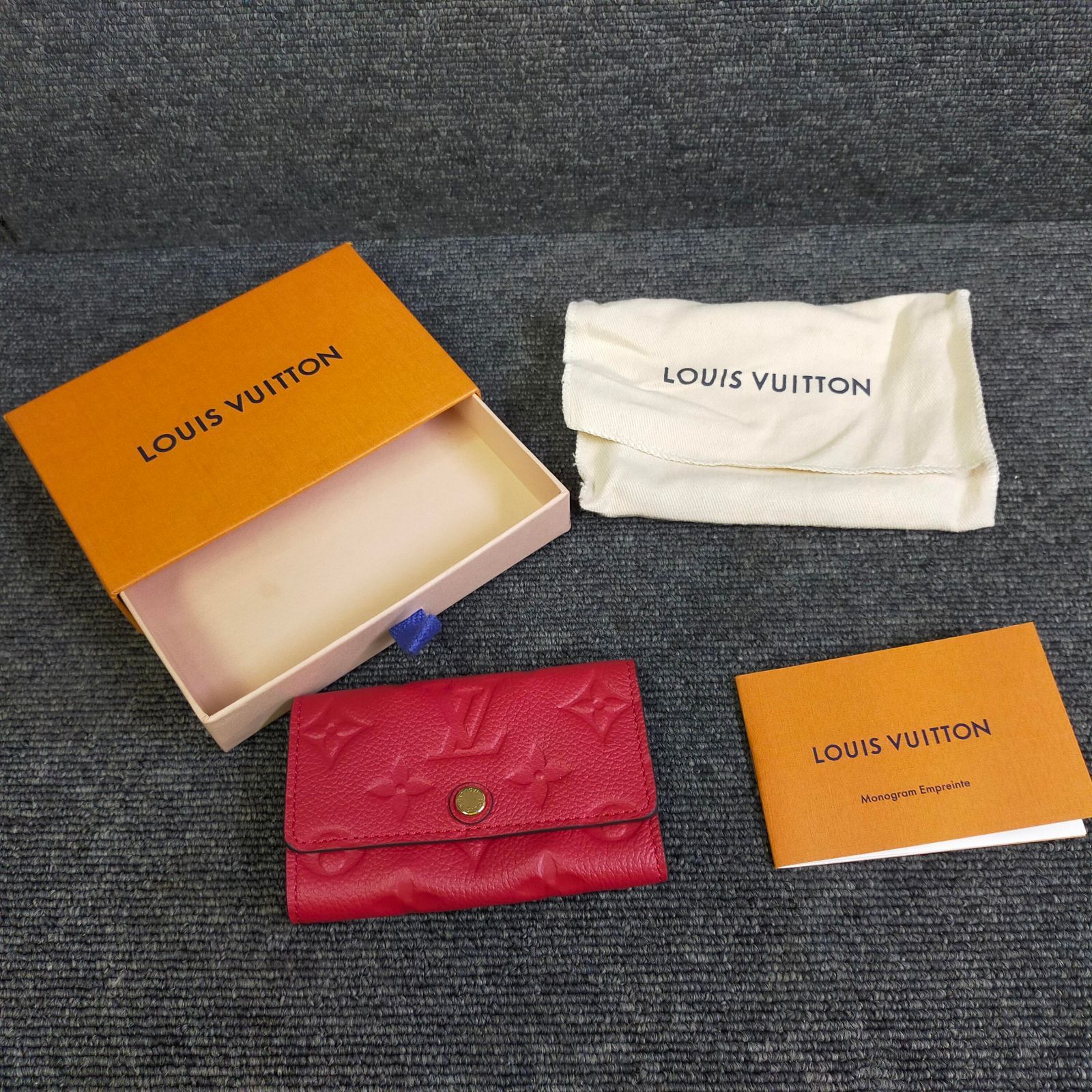LOUIS VUITTON モノグラム・アンプラント レザーキーケース 赤