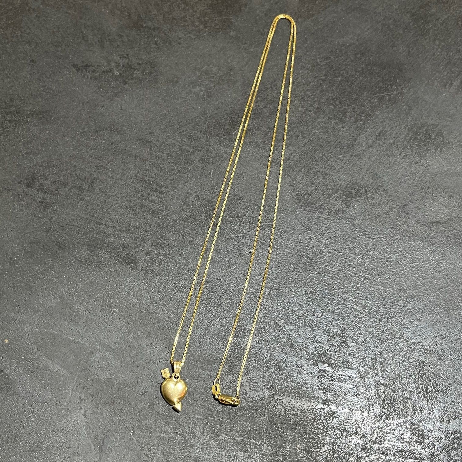 国内正規 美品 SUPREME 17SS 14k Gold Heart And Arrow Pendant ハートアロー ネックレス シュプリーム  57614A