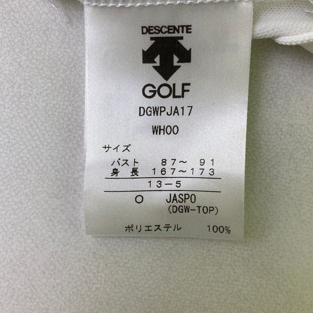 サイズ：S DESCENTE GOLF デサントゴルフ  ハーフジップノースリーブシャツ  ピンク系 [240101423428] ゴルフウェア レディース ストスト DESCENTE デサントゴルフ ノースリーブシャツ 白×ライトブルー