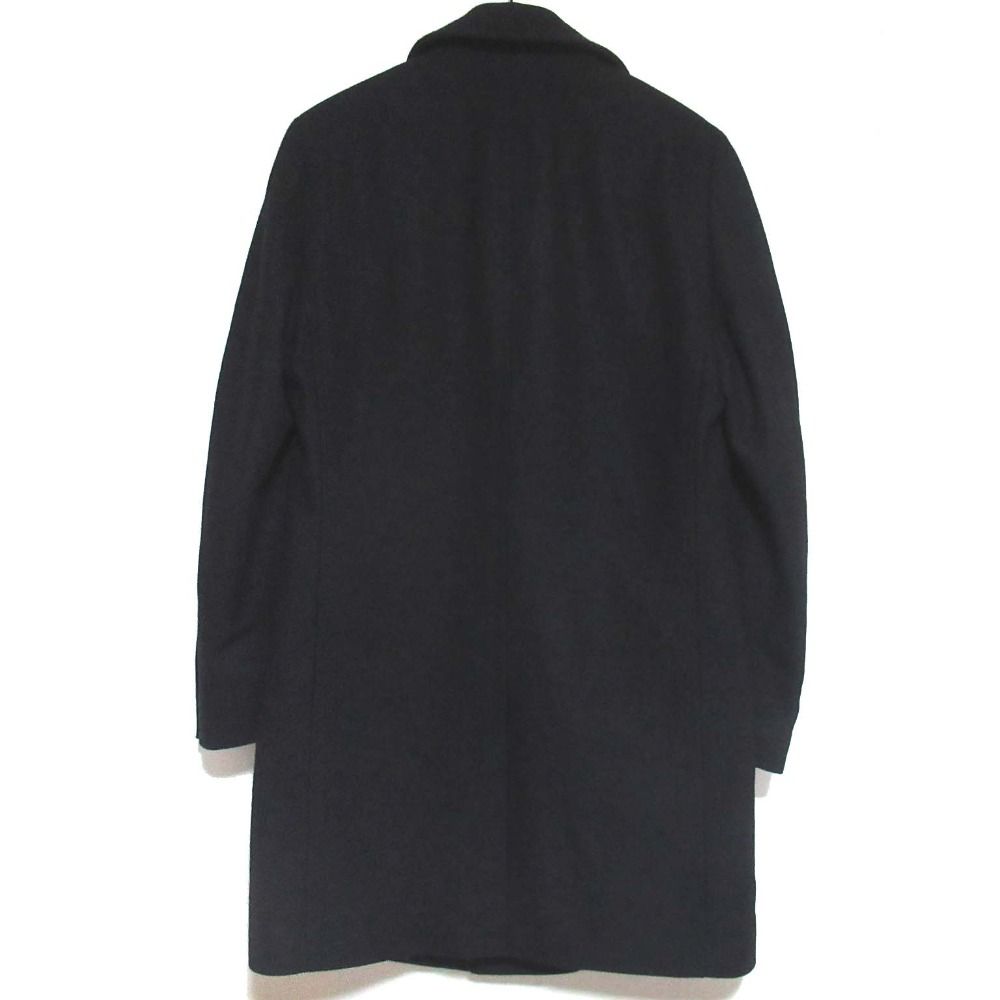 HUGO BOSS ヒューゴボス バージンウール シングル ステン コート サイズ44 ブラック メンズ 古着