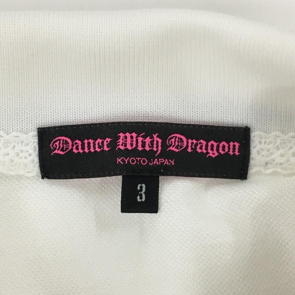 美品　ダンスウィズドラゴン　総柄　半袖ポロシャツ　M　龍　ゴルフウェア 美品】ダンスウィズドラゴン 半袖ポロシャツ レッド 総柄地模様