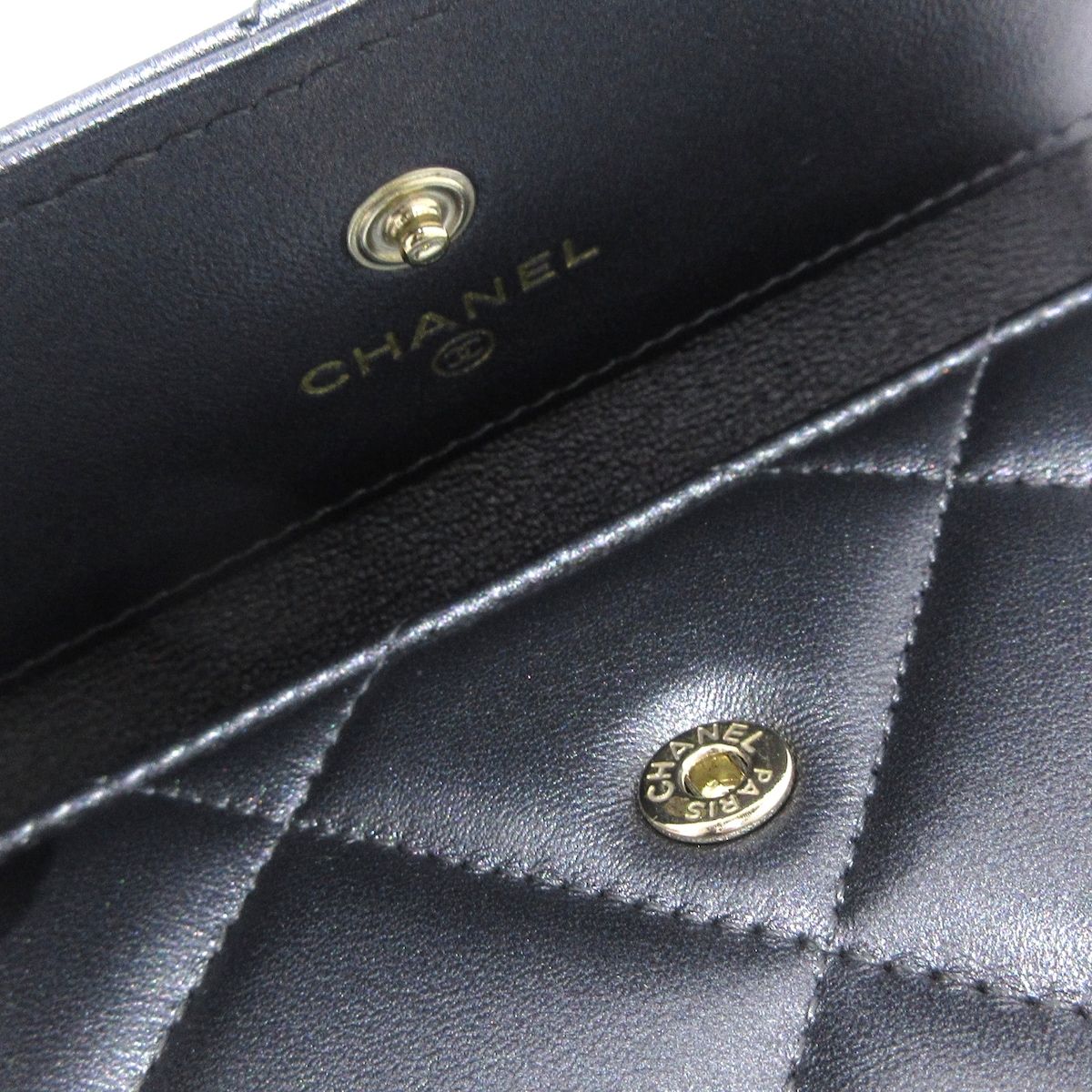 CHANEL(シャネル) 3つ折り財布美品 マトラッセ AP3328 ダークグレー  