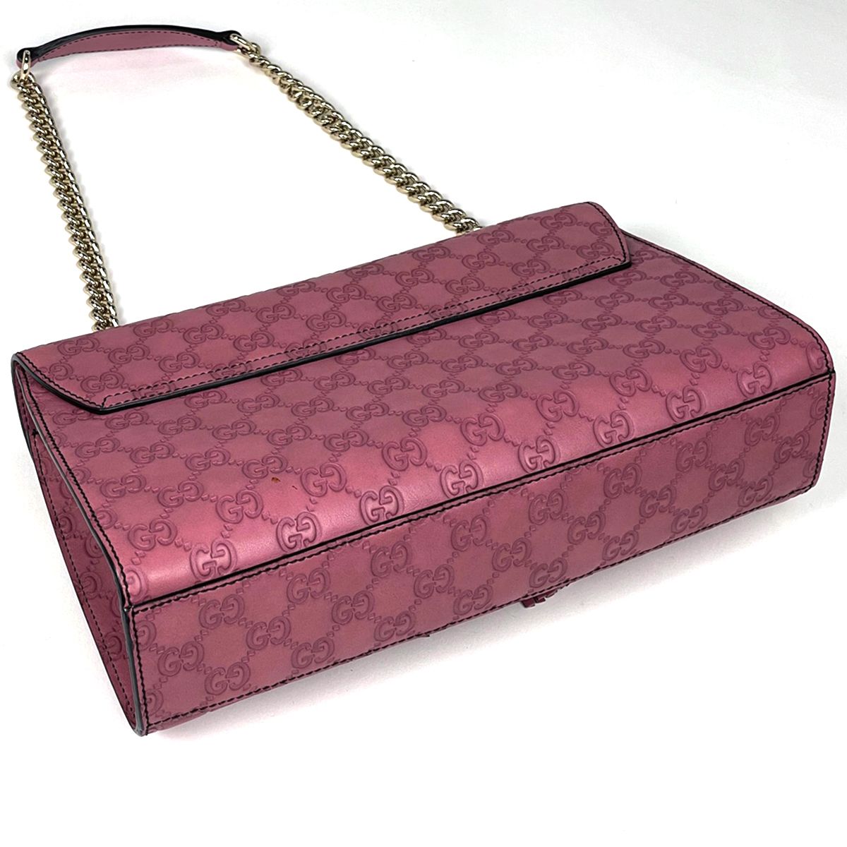 グッチ GUCCI エミリー チェーン ショルダーバッグ グッチシマ ホースビット ショルダーバッグ レザー ピンク 295402 レディース 【中古】