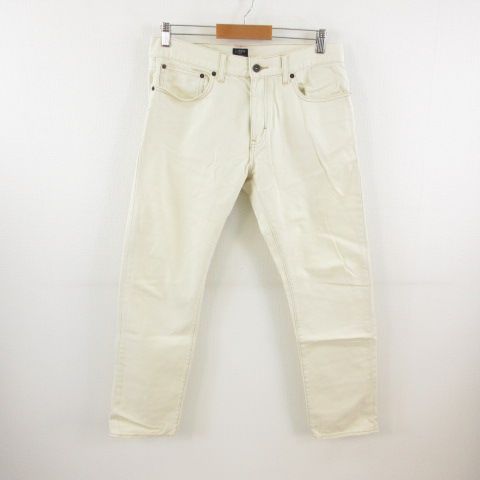 ジェイクルー J.CREW デニムパンツ ジーンズ ロング テーパード オフホワイト 白 32×30 *T999