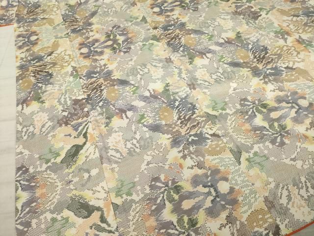 平和屋着物○本場大島紬 一元絣 花尽くし 正絹 逸品 AAAZ4974ck