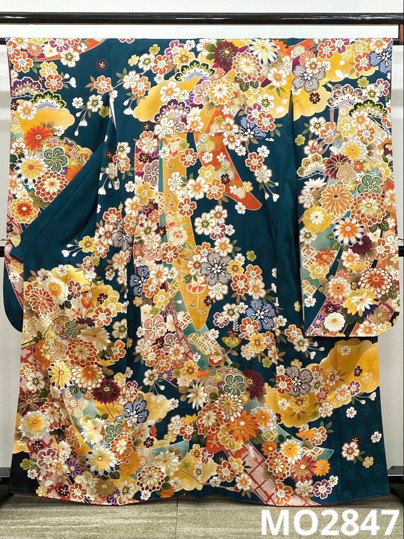 振袖 豪華 金駒 金彩 紋意匠 身丈160cm パールトーン加工済