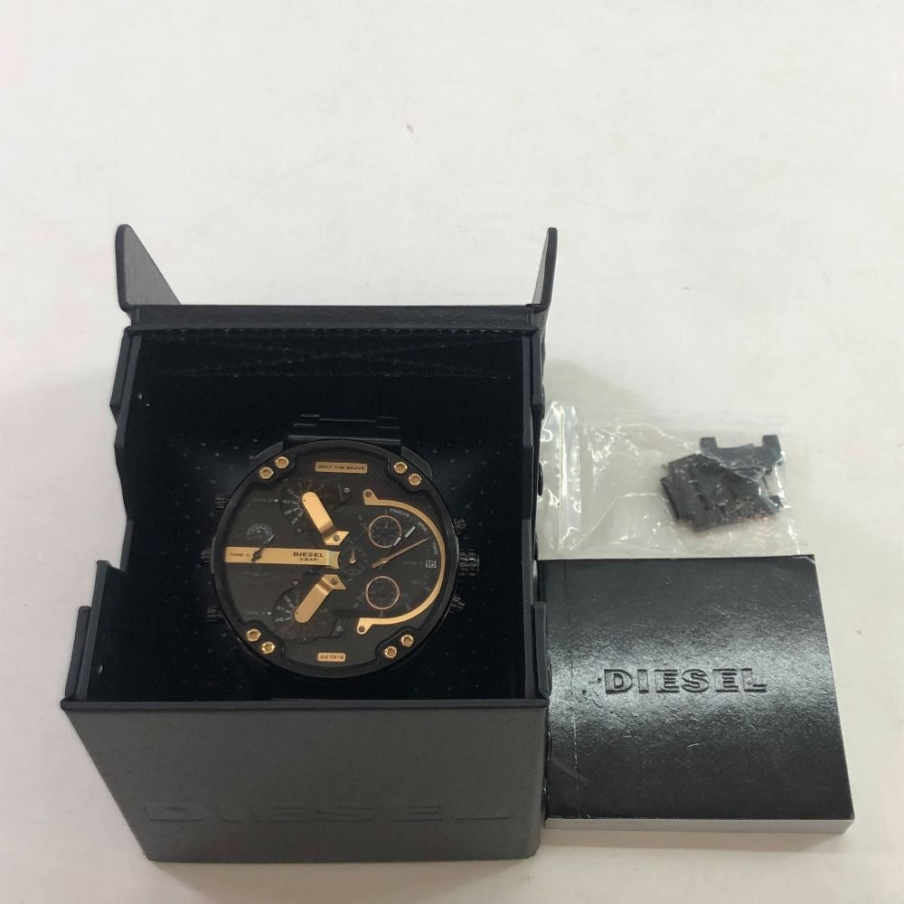 04w4699∞ DIESEL ディーゼル 腕時計 ミスターダディー DZ-7312 ブラック コマあり 八王子店
