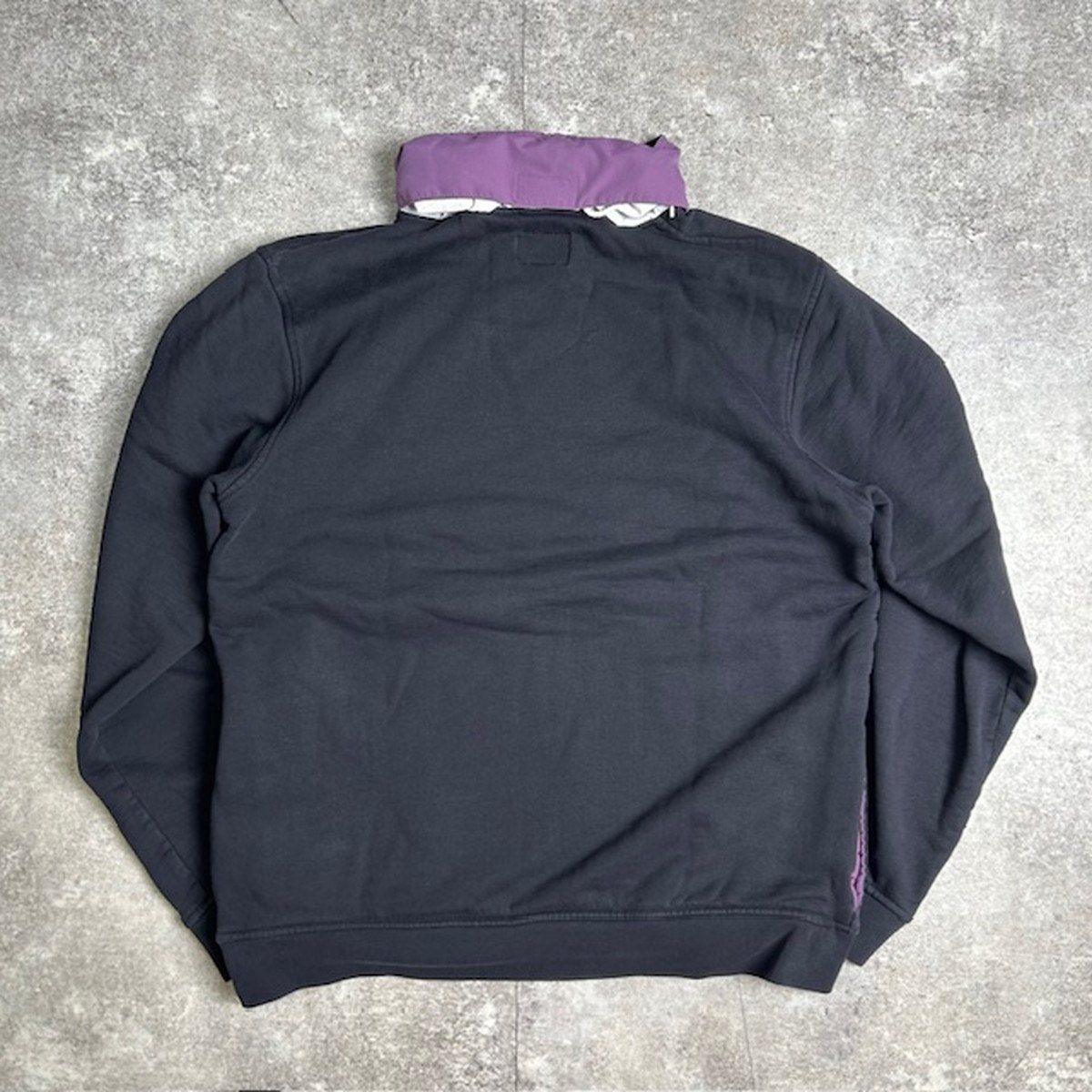 STUSSY ステューシー ハーフジップスウェット ブラック フード付き 