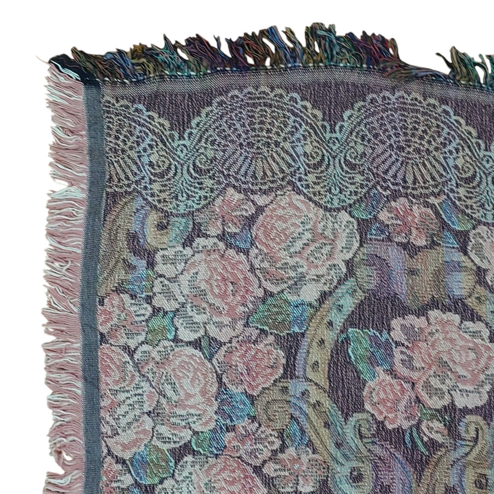 vintage ラグ カーペット マルチカバー、薔薇、花束、ハート、428 華やかな花柄が魅力、ベルギー製ウィルトン織りのラグマット 約