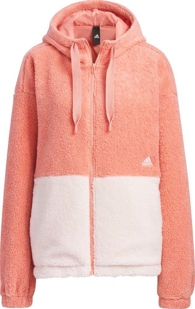 アディダス adidas ブロック ルーズフィット ボア フルジップジャケット レディース スポーツウェア ジャケット アウター ボア ウェア 防寒 寒さ対策 保温性 フード IEH74 IK9864 ワンDレイ|ワンDォーツ