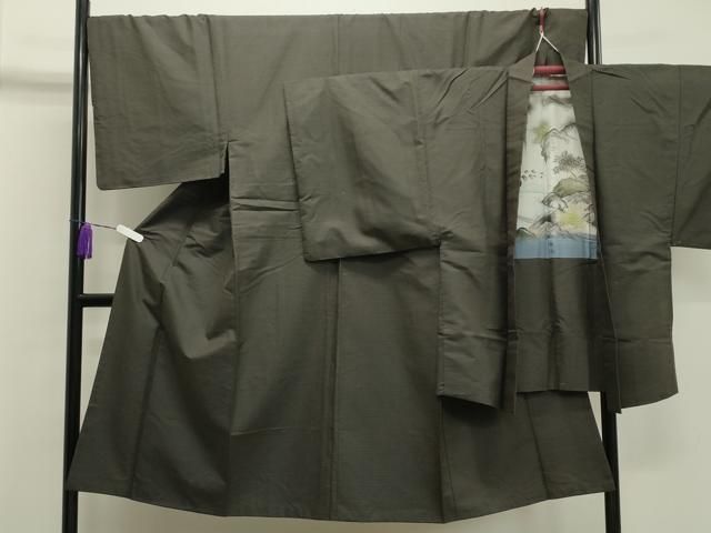 平和屋着物●男性 紬 アンサンブル 120亀甲 正絹 ♥ CAAX5706gh