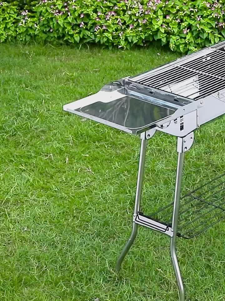 ♥ アウトドア折りたたみバーベキューグリル BBQ炭焼き 家庭用 大号加厚不锈鋼バーベキューコンロ