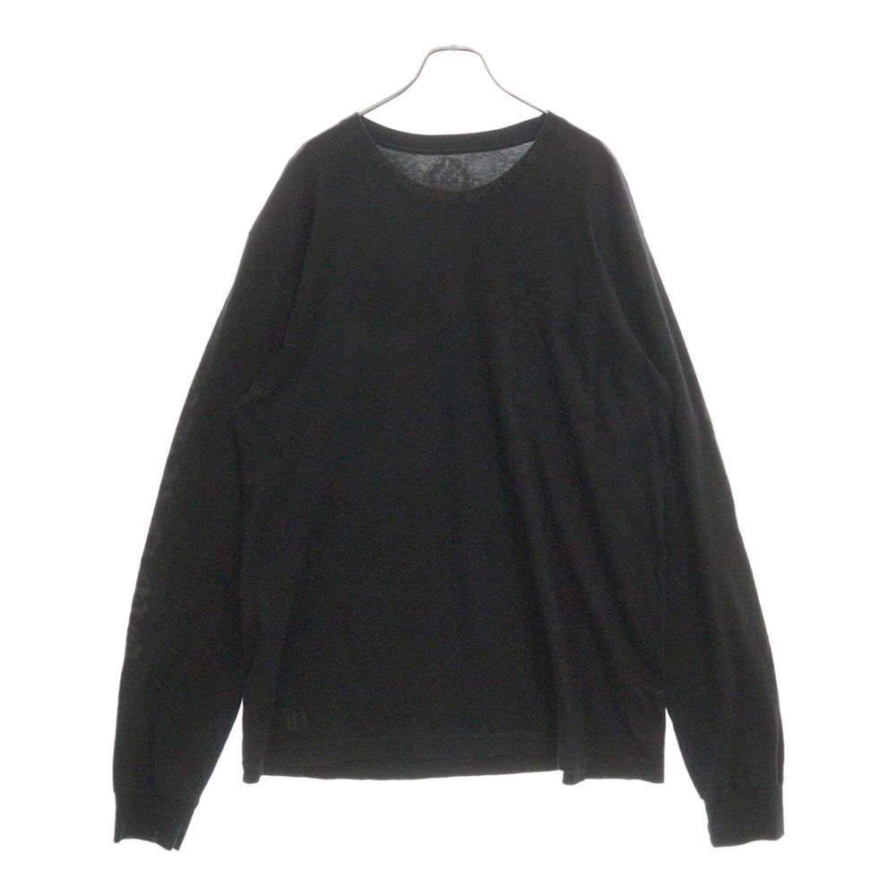 CHROME HEARTS (クロムハーツ) Neck Logo L/S TEE ネックロゴ ホースシュー プリント 長袖Tシャツ カットソー ブラック