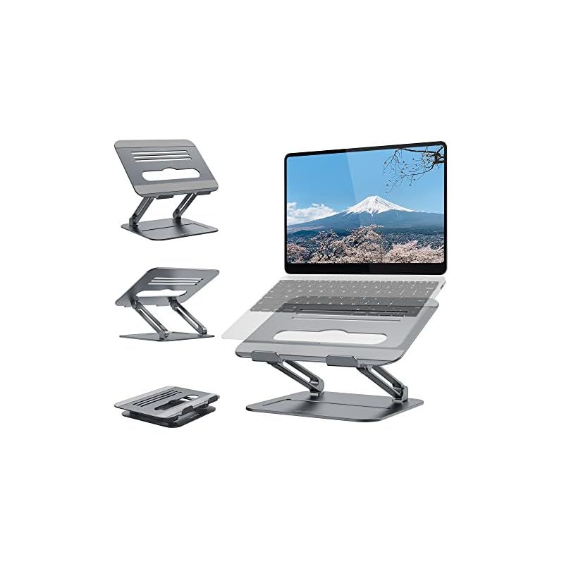 ノートパソコンスタンド Pewesv PCスタンド 折り畳み式 人間工学 無段階調整 パソコン台 アルミ合金製 優れる安定性 放熱性 ノートPC 台 耐荷重 20kg 姿勢改善 腰痛＆猫背＆肩こり解消 タブレットスタンド 滑り止め 教卓 zoom会議 Ma 1
