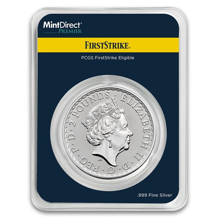 ブリタニア銀貨　1オンス2021 ファーストストライク　傷有 美品・入手困難】 2021年 1オンス ブリタニア銀貨 PCGS
