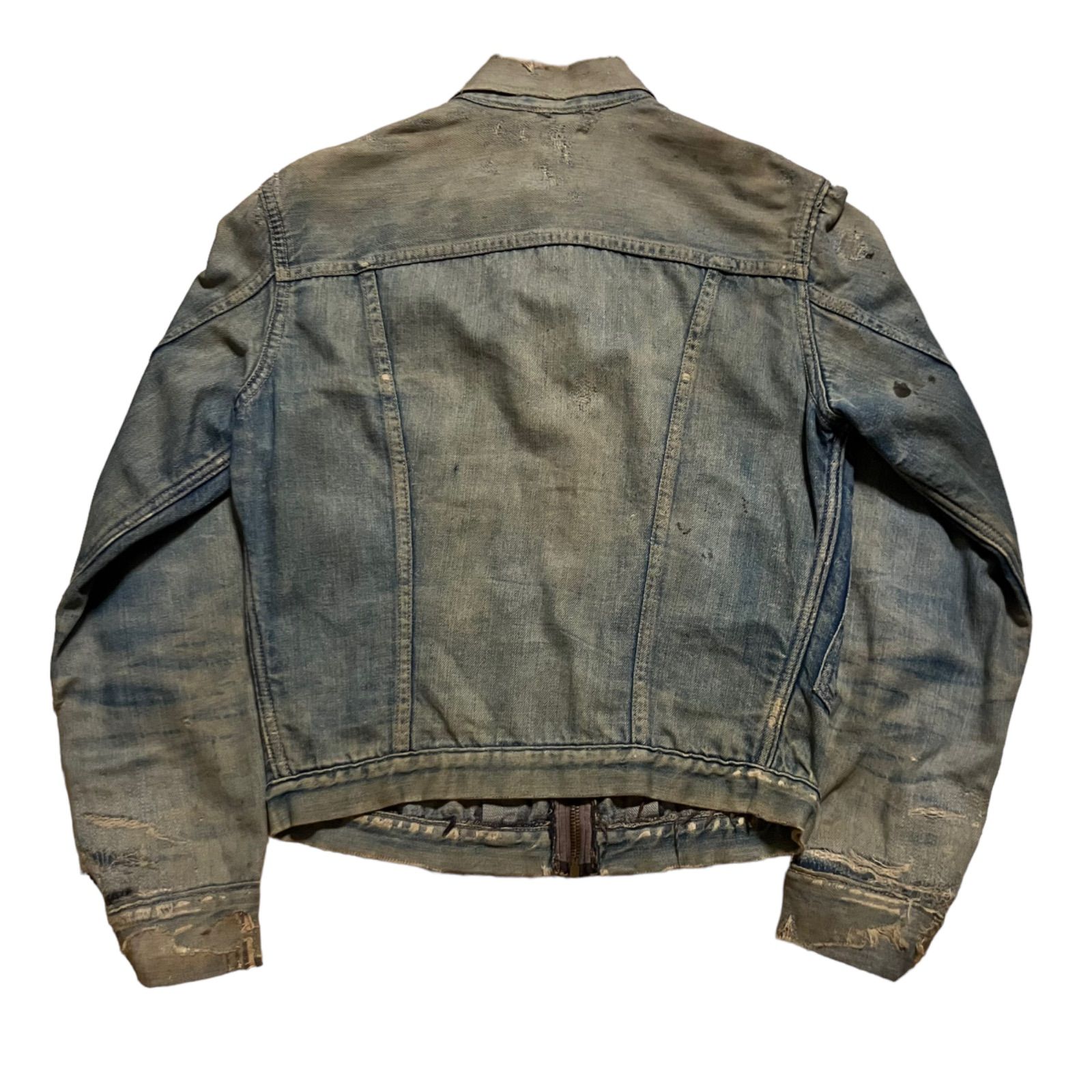 【Montgomery Ward Powr House】60s 101 Denim Zipup Jacket "Damage & Repair"