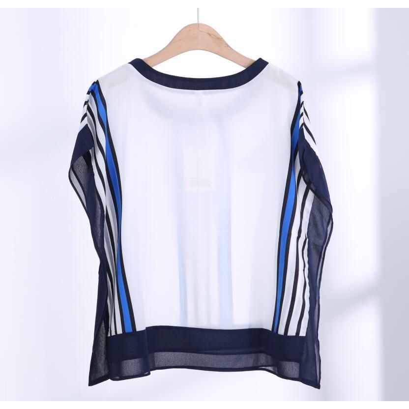 ブラウス レディース 夏 トップス シフォンブラウス 半袖 Tシャツ プリント ゆったり 体型カバー シフォン シャツブラウス 大きいサイズ 夏物 40代 50代 60代 ブラウス レディース 夏 トップス シフォンブラウス 半袖 T