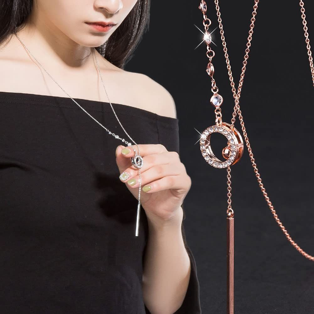 ロング セーターチェーン Y字 ネックレス 秋冬 ラリエットレディース 調整可 女性 PR 26