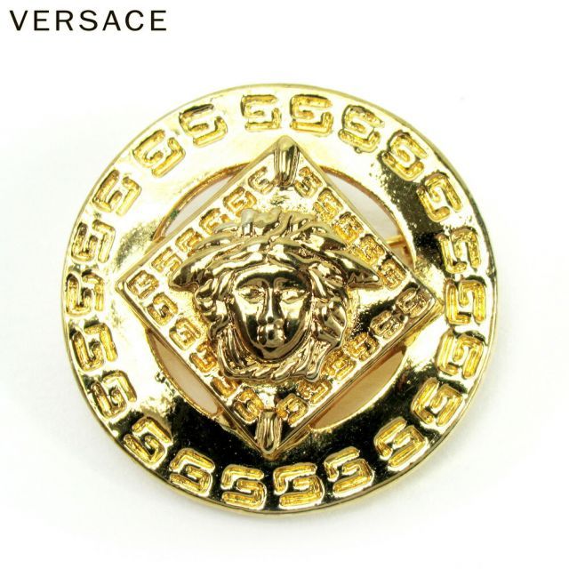 タイムセール❣️ジャンニ ヴェルサーチ ❤︎メデューサ ブローチ メタルゴールド GIANNI VERSACE メデューサ ゴールド ブローチ