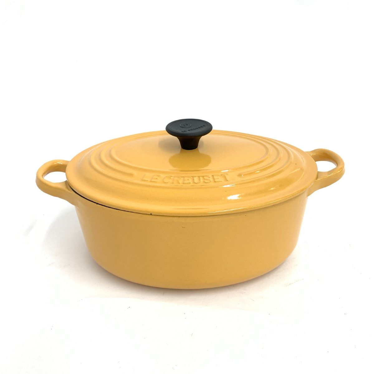 LE CREUSET 両手鍋 オーバル イエロー 4月30日までの出品 LE CREUSET ルクルーゼ ココットオーバル 両手鍋 23cm 箱無