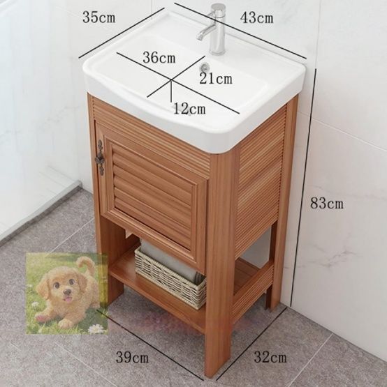 洗面台 手洗い器 家庭用 流し台 洗面化粧台 洗面ボウル バルコニーセラミックペデスタルベイスン 浴室用洗面器43CM