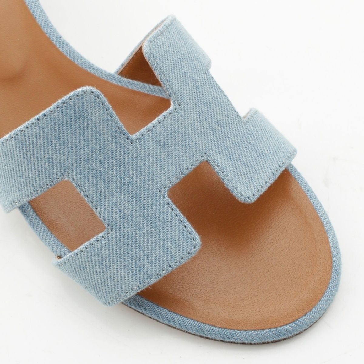 エルメス　オアジス　サンダル　デニム エルメス オアジス デニム サンダル 35 1/2 レディース ブルー